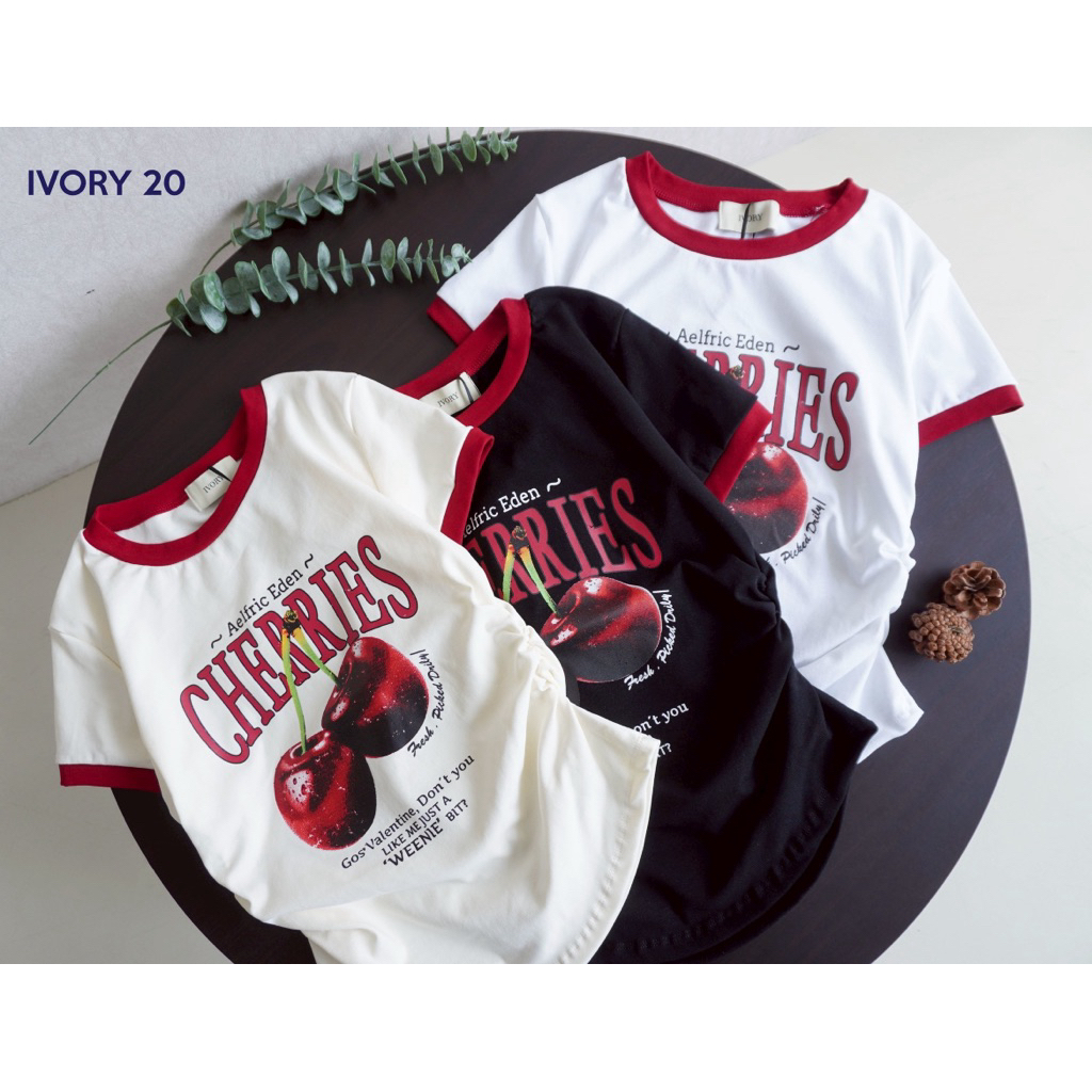 VV855 - VV843- VV841- VV808 IVORY เสื้อยืดผ้ายูนิโคล่ เนื้อนุ่มใส่สบาย