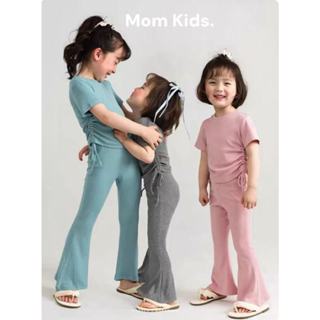 Mom Kids🌸พร้อมส่ง🌸ชุดเซ็ทเด็กผู้หญิงแฟชั่น🎀เสื้อผ้าแขนสั้นทร…