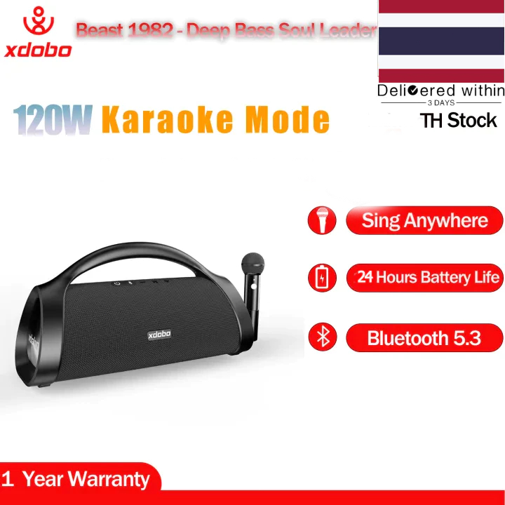 [ผ่อน 0%] xdobo beast 1982 120w ไร้สายบลูทู ธ แบบพกพาจับเสียงเบสหนักพร้อมไมโครโฟน