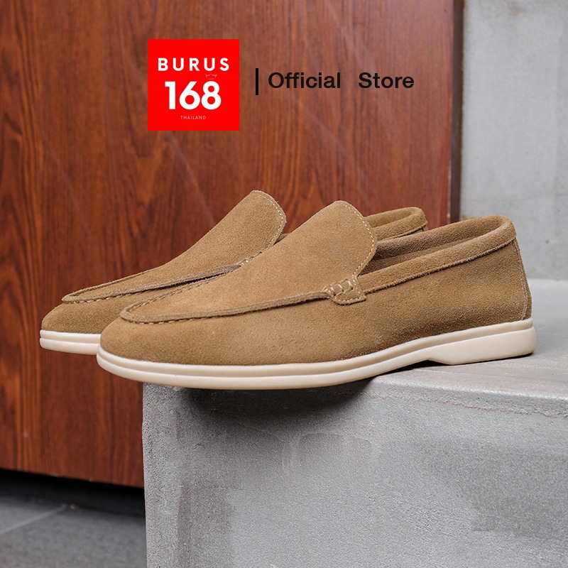 (3สี) Loafers Suede Moccasins -รองเท้าโลฟเฟอร์หนังกลับแท้ สไตล์อิตาลี มอคคาซิน หนังกลับแท้ BURUS (Size 40-46)