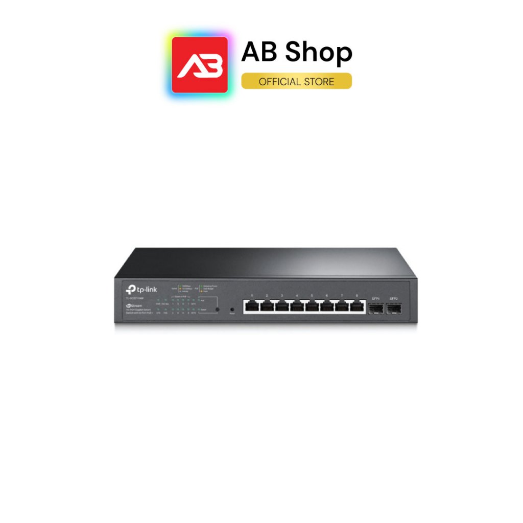 TP-Link JetStream 10-Port Gigabit Smart Switch with 8-Port PoE+ รุ่น TL-SG2210MP
