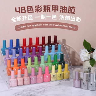 น้ำยาทาเล็บเจล 48 สี ขนาด 10ml. อัปเกรดใหม่ สีแน่นกว่าเดิม เหมาะทั้งใช้เองและร้านทำเล็บ