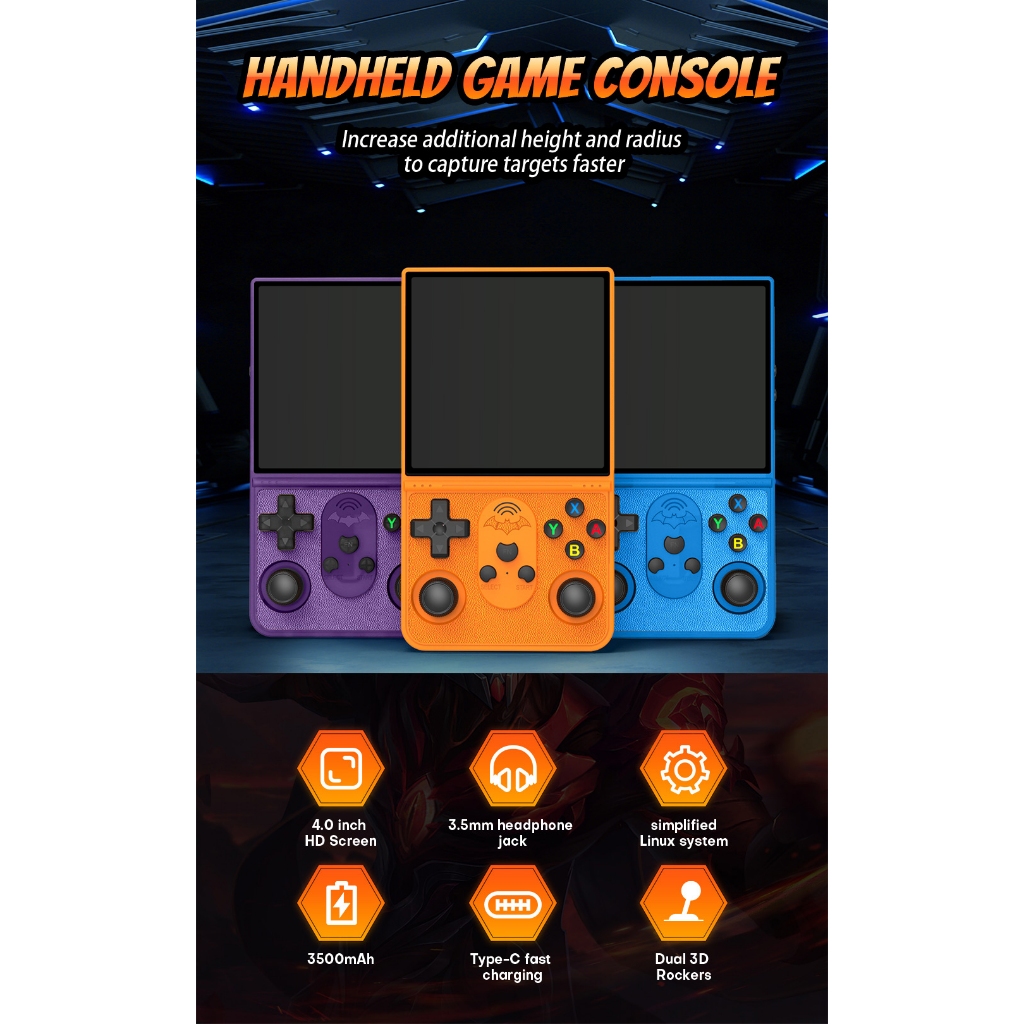 เกมกด เกมส์บอย เกมกดคลาสสิค GB300 เล่น6000เกม📺 Game player Retro Mini Handheld Game Console