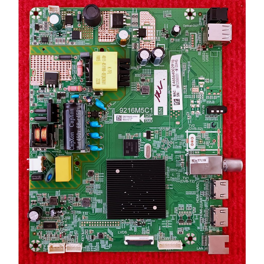 เมนบอร์ดทีวี  Aconatic สำหรับรุ่น 32HS600AN พาสบอร์ด 9216M5C1