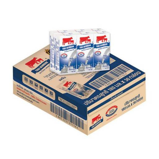 ไทยเดนมาร์ค  นมวัวแดง UHT 180 ml 1 ลัง 36 กล่อง(BBE11/09/26)