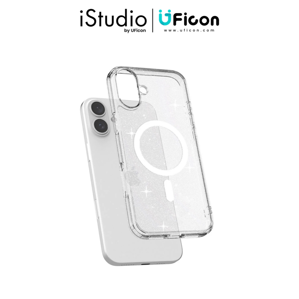 เคส JTLEGEND: Casing for iPhone 16 Plus Glitter Mag Hybrid Cushion Case - Crystal