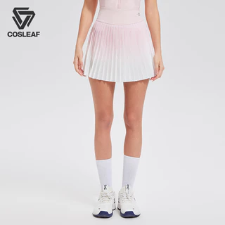 Cosleaf กระโปรงออกกำลังกายGolfแบดมินตัน สีพาสเทลไล่สี เอวสูงขอบไม่ม้วนเก็บหน้าท้องซับในใส่สบายเกรดpremium
