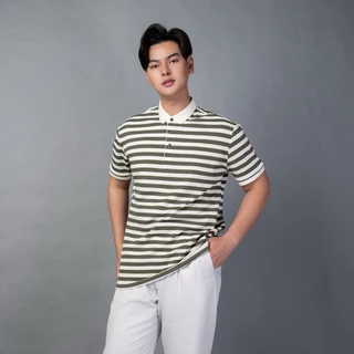 B&R เสื้อโปโล Striped polo shirt เนื้อผ้านุ่มและระบายอากาศ ธุรกิจ ผู้ใหญ่
