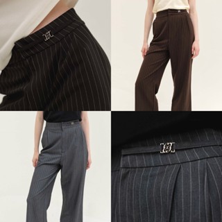 CHUUCHOP - (XS-4XL) Nyla Striped Pants กางเกงสแลคขายาวลายทาง…