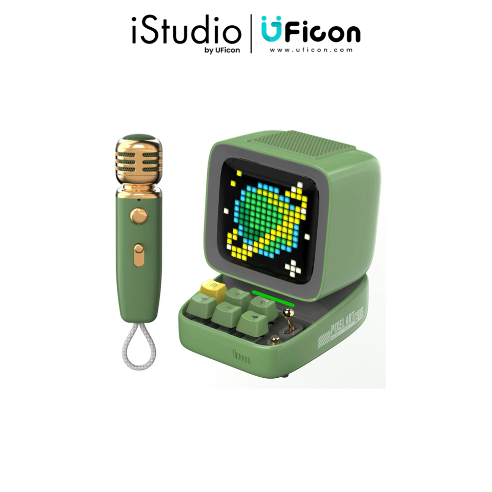 ลำโพง Ditoo Mic Pixel Art คาราโอเกะ ลำโพง+ไมโครโฟน สีเขียว