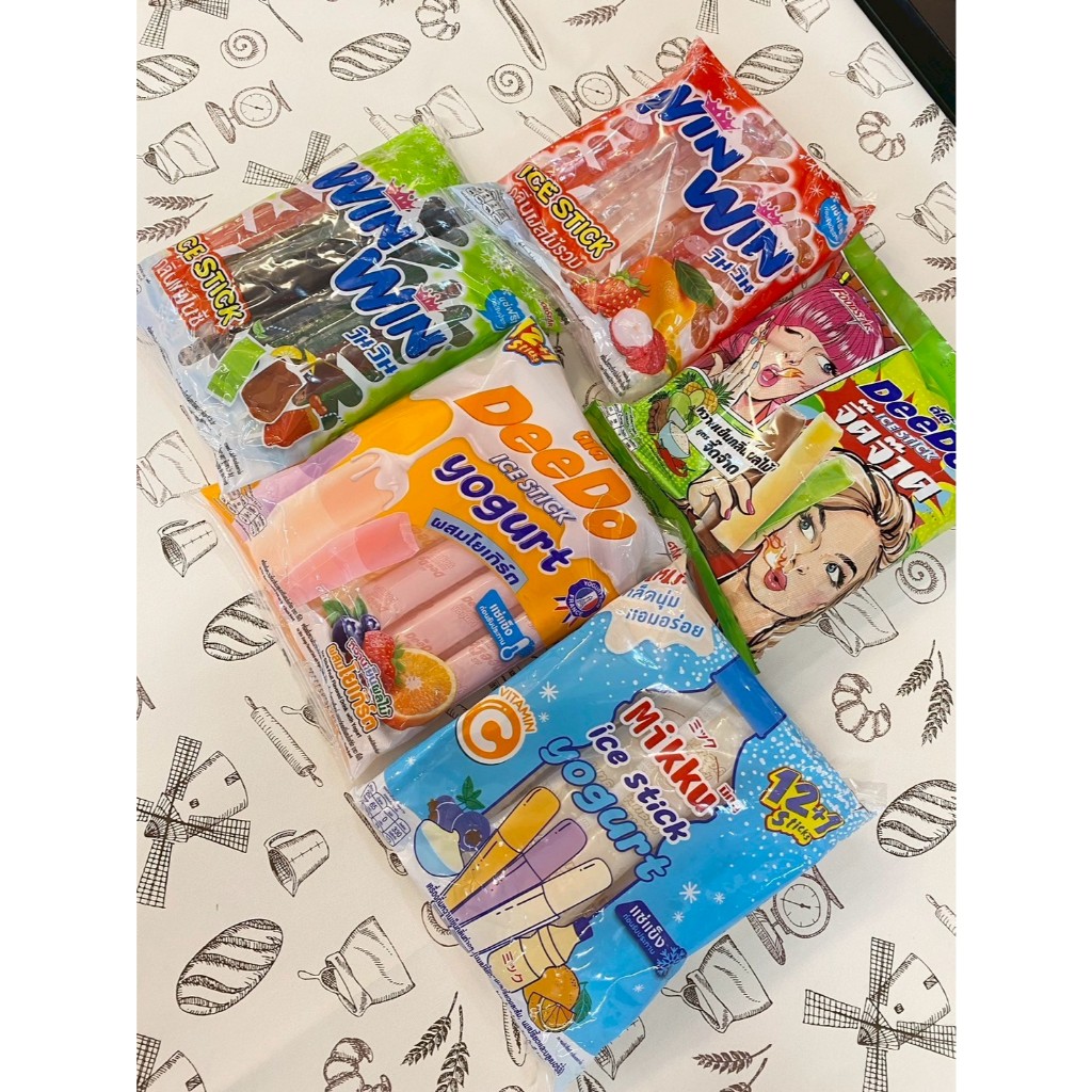 ✨โฉมใหม่!!! ดีโด้ WIN WIN ไอติมแท่ง หวานเย็น และโยเกิร์ต (1ห่อมี 13 ชิ้น) แช่ให้แข็งเป็นไอติมก่อนทาน