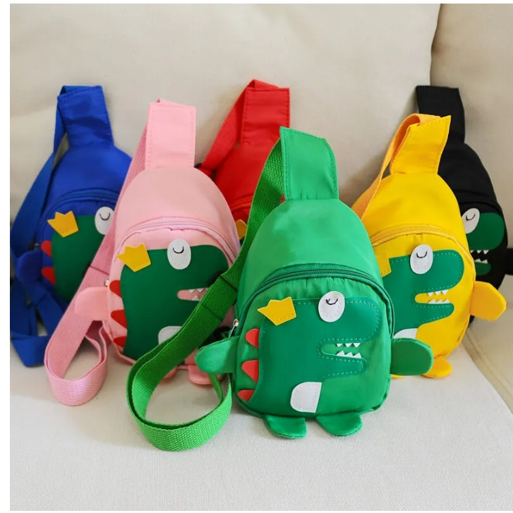 กระเป๋าคาดอกสลิงพิมพ์ลายสัตว์สำหรับเด็กน่ารักลำลอง