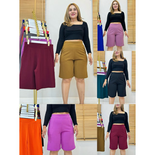 กางเกงขาสั้น ขา 3 ส่วน สาวอวบ เก็บพุง เอวหน้าเรียบหลังเรียบ …