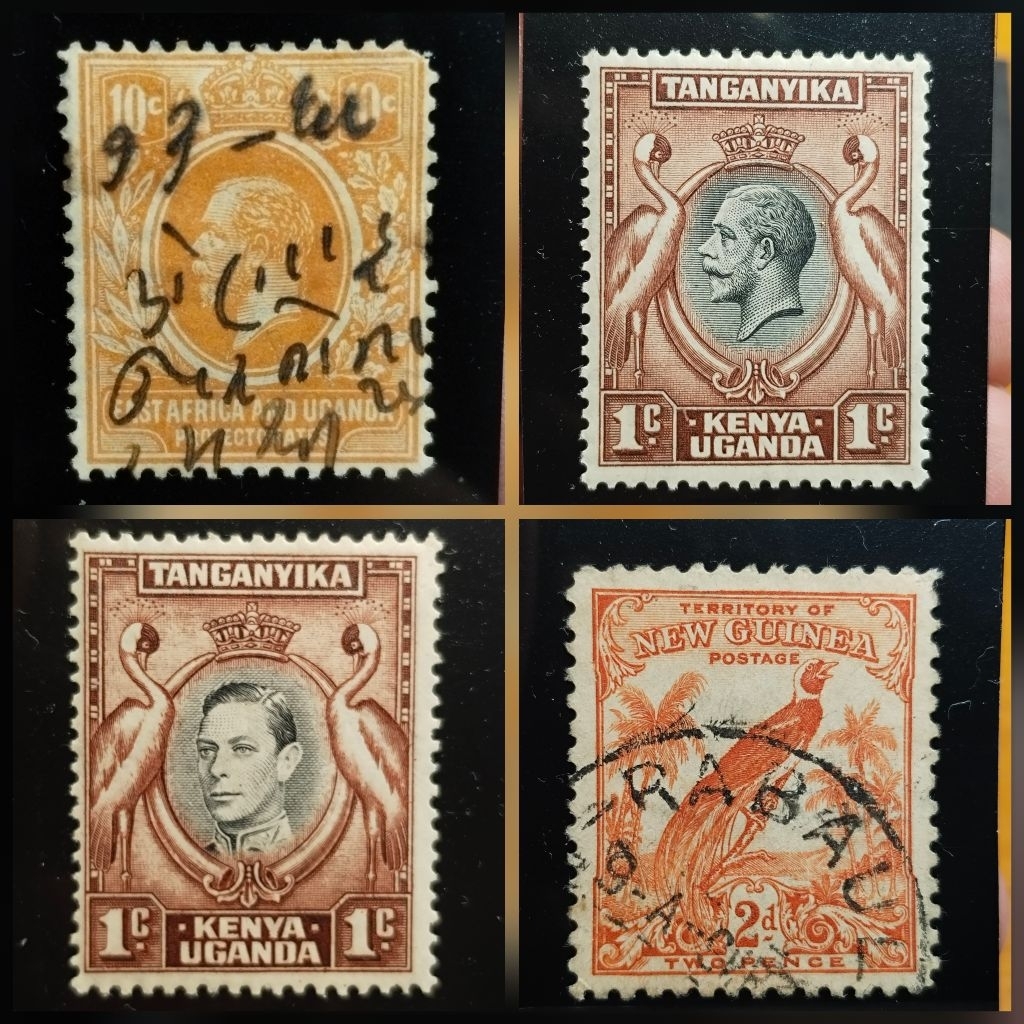 💥 แสตมป์เก่า Kenya UGanda ยุคอาณานิคมนิคมอังกฤษ