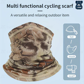 ZC CAMP BUFF ICE SILK ผ้าบัฟ ลายพราง กันแดด UV ปั่นจักรยาน ขี่มอเตอร์ไซค์ เดินป่า วิ่ง กันฝุ่น