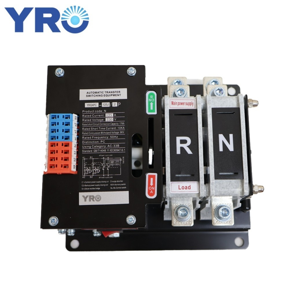 YRO-YRQ4PC-ATS 125A 2P 220V สวิตช์ควบคุมแหล่งจ่ายไฟคู่อัตโนมัติ  สินค้ารับประกัน 1 ปี