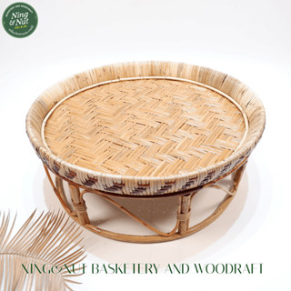 ขันโตกหวายแท้ ขันโตกหวายงานสานล้านช้าง (หวายแท้ไม่ผสมหวายเที…