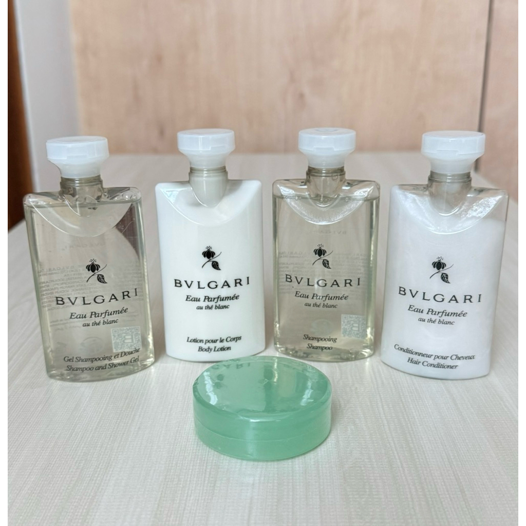 Gift set พร้อมส่ง  New BVLGARI Eau Parfumee au the blanc ชุดเดินทาง Toiletries ของแท้ Made in ITALY ถือขึ้นเครื่องได้