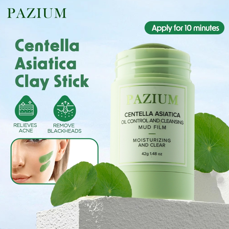 PAZIUM มาส์กโคลนใบบัวบก โคลนใบบัวบก ทำความสะอาดล้ำลึก ป้องกันสิว มาส์กโคลนทำความสะอาดผิวอย่างอ่อนโยน