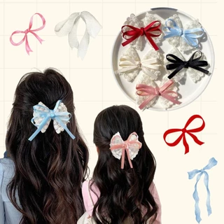 [พร้อมส่งจากไทย] โบว์ติดผม กิ๊บติดผม โบว์ติดผมลายลูกไม้ เครื่องประดับผม