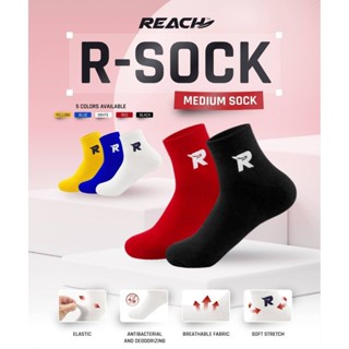 ถุงเท้ากีฬาข้อกลาง Medium Sock รุ่น R-Sock ฟรีไซส์ มี 5 สีให…