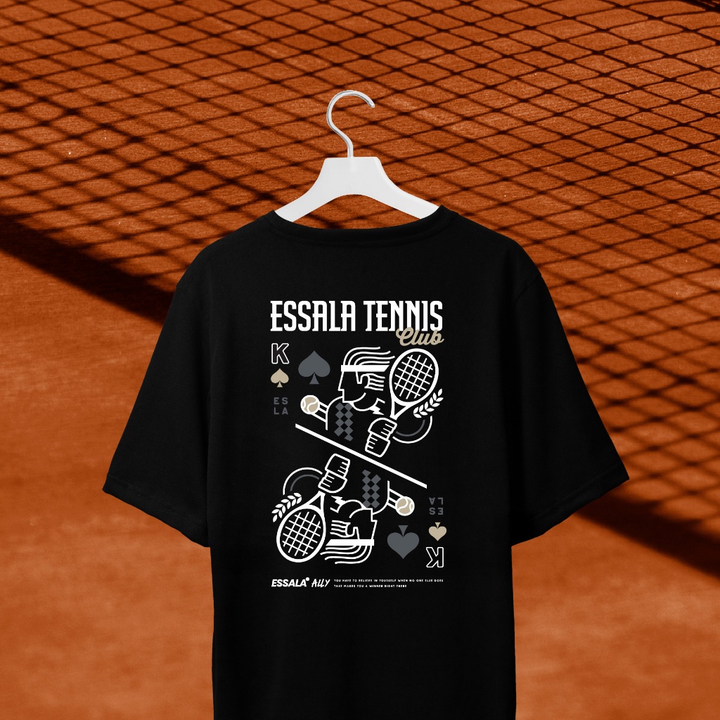 Essala เสื้อกีฬา ลายเทนนิส ผ้าไมโคร AeroDry นุ่ม ระบายอากาศดี : Spade Match