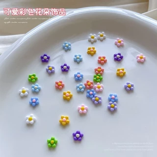 อะไหล่ดอกไม้ไข่ดาว อะไหล่ติดเล็บน่ารัก สีสันสดใส 50ชิ้น/ห่อ สินค้าพร้อมส่ง