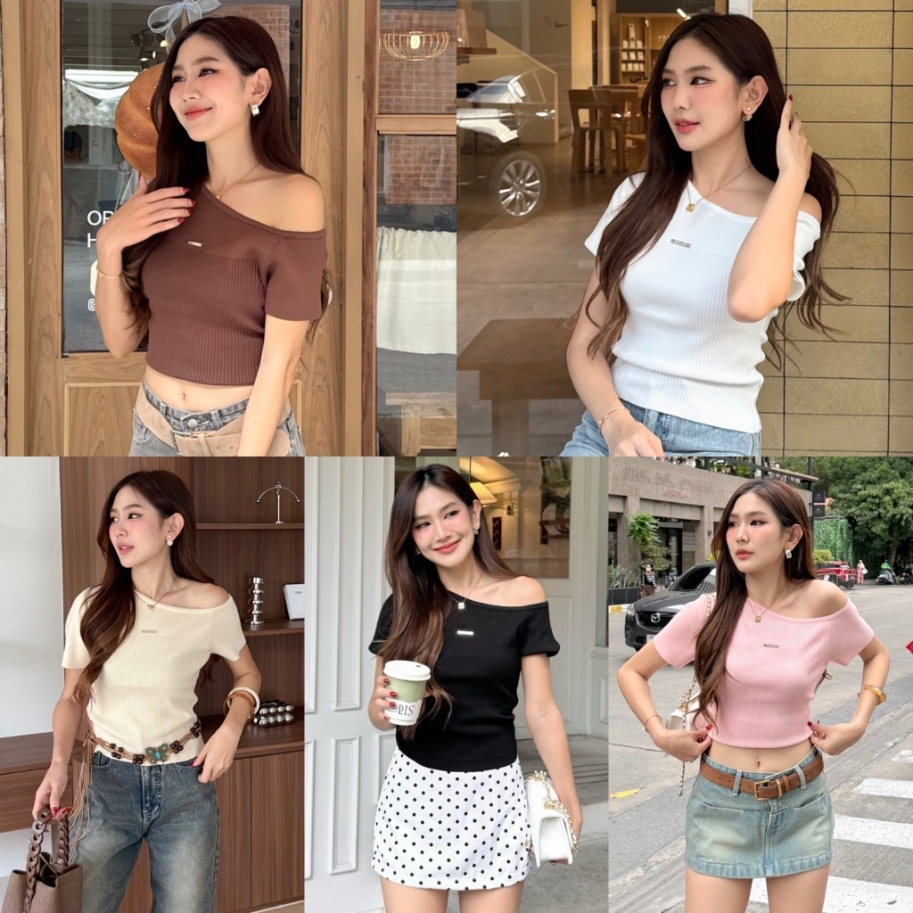 NICHARIS - เสื้อปาดไหล่ข้างเดียว รุ่น Grace Top