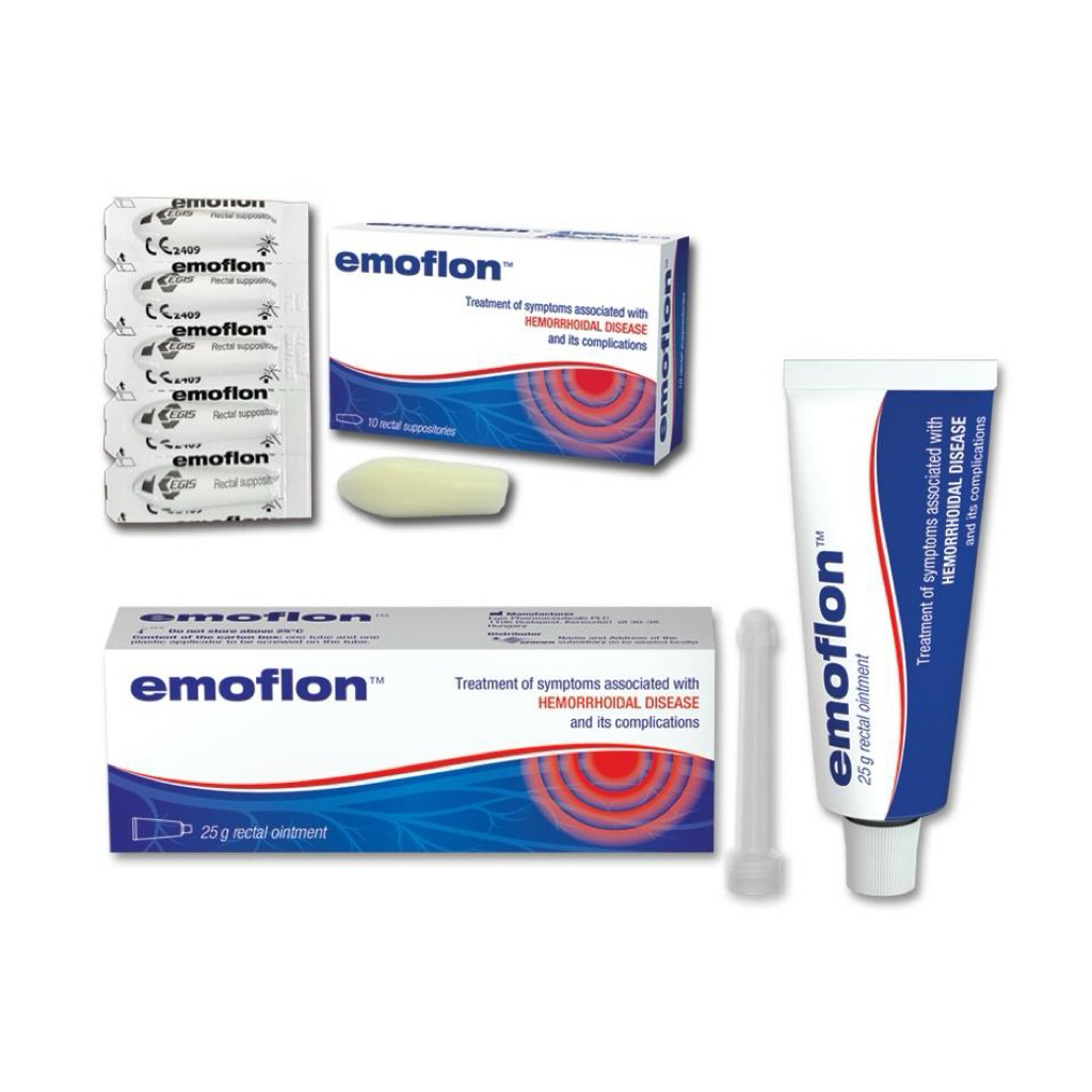 Emoflon rectal suppository / ointment (อีโมฟลอน) ชนิดเหน็บ/ขี้ผึ้ง สำหรับริดสีดวงทวาร