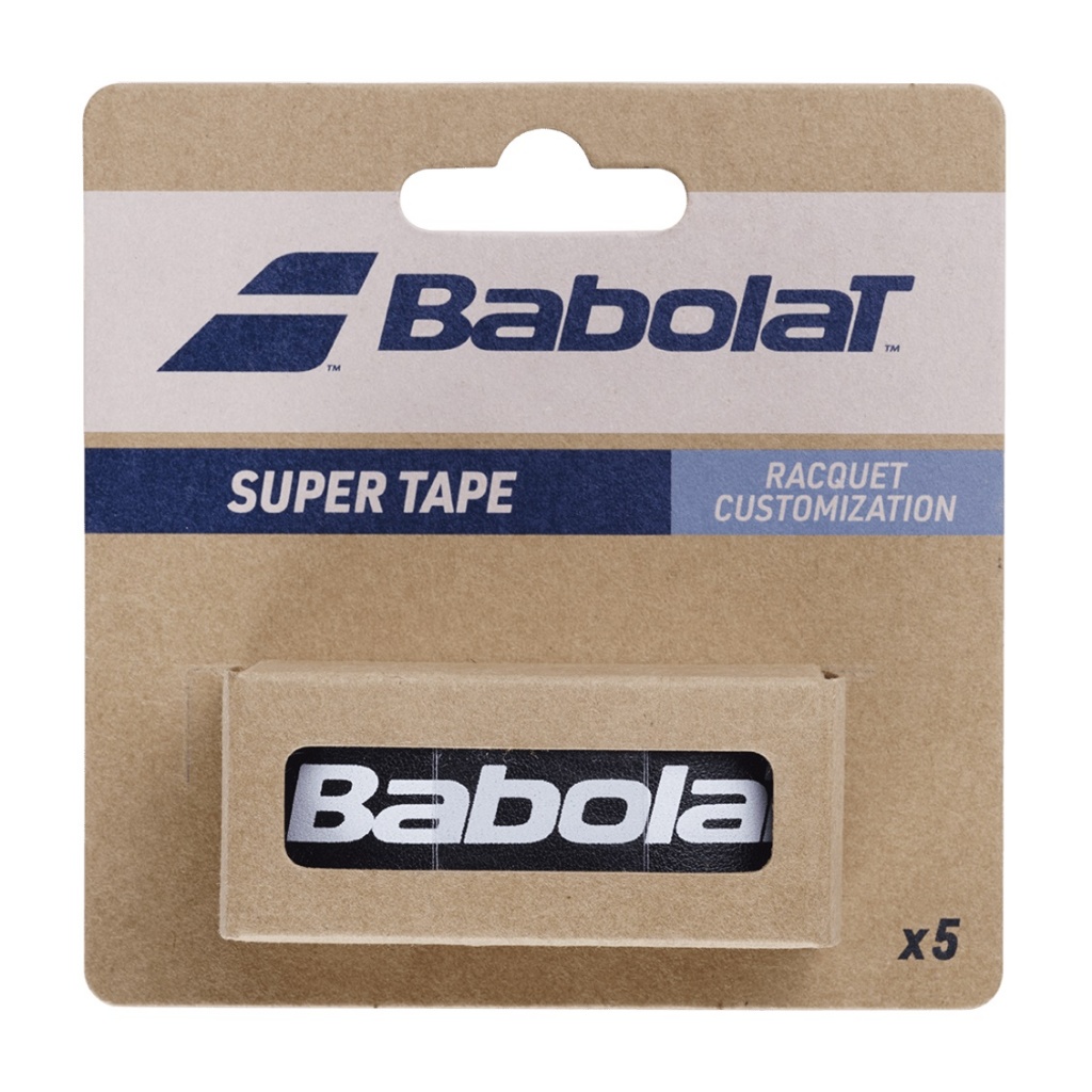 Babolat เทปกันรอยหัวไม้เทนนิส Super Tape Racquet Customization x5 - Head Protection Tape | Black/White ( 710227 )