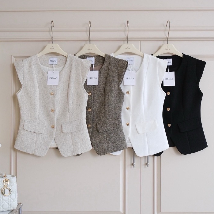 Prisana? เสื้อดีเทลไหล่ล้ำ ผ้าทวีตเกรดแพง ใส่ไม่คันระคายผิว มีซับใน