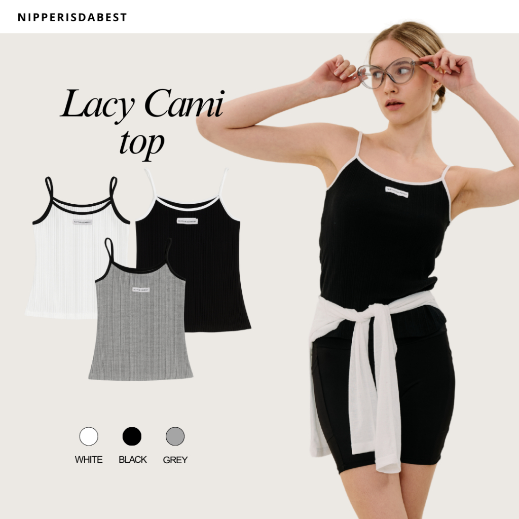 NIPPERISDABEST เสื้อรุ่น Lacy Cami Top สายเดี่ยว ผ้าร่อง  #NPT053