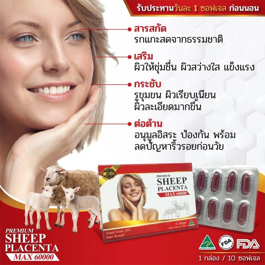 รกแกะ Sheep Placenta เซ็ท 3 กล่อง thumbnail 8