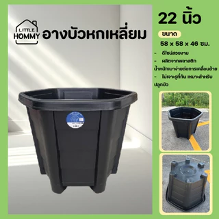 อ่างบัว 22 นิ้ว ไม่เจาะรูที่ก้น กระถางไม้น้ำ ก้นทึบ