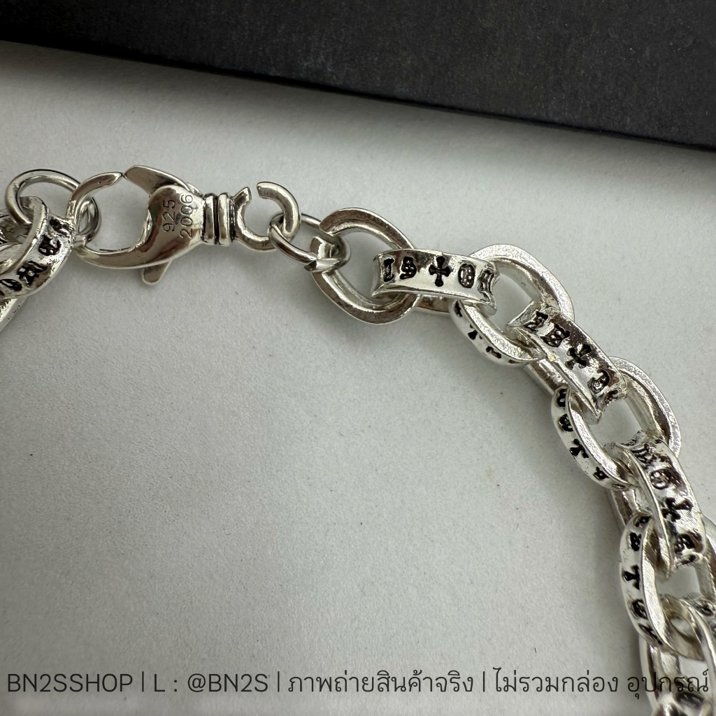 CH Paperchain Bracelet with babyface สร้อยข้อมือโครมฮาร์ท อะไหล่เงิน สายโซ่ ห้อยจี้กางเข็น พร้อมส่ง - รูปที่ 2