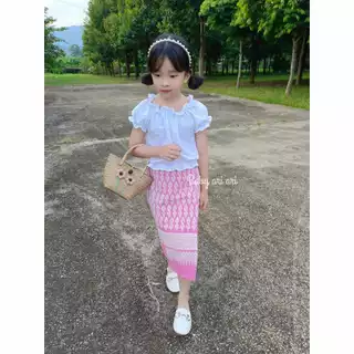 ชุดไทยเด็กผู้หญิง ผ้าฝ้ายใส่สบาย ระบายอากาศได้ดีมาก