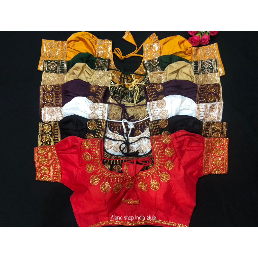 👑เสื้อเบลาส์ เสื้อครอปอินเดียแขนตุ๊กตา ทรงน่ารัก พร้อมส่ง อ่านรายละเอียดก่อนสั่งซื้อ