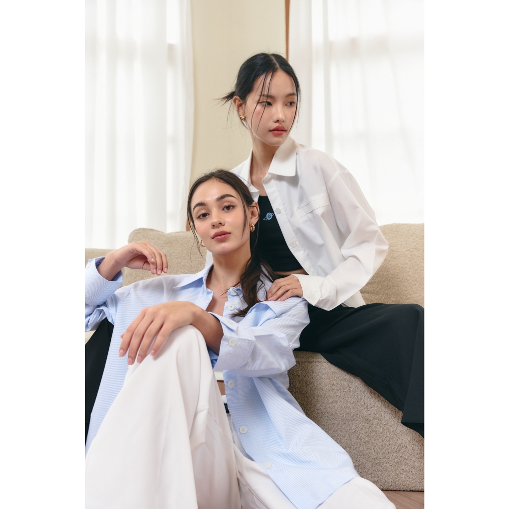 IN R-SQUARED [INR2] Diana Shirt - เชิ้ต Oversized ปลายแขนปรับขนาดได้