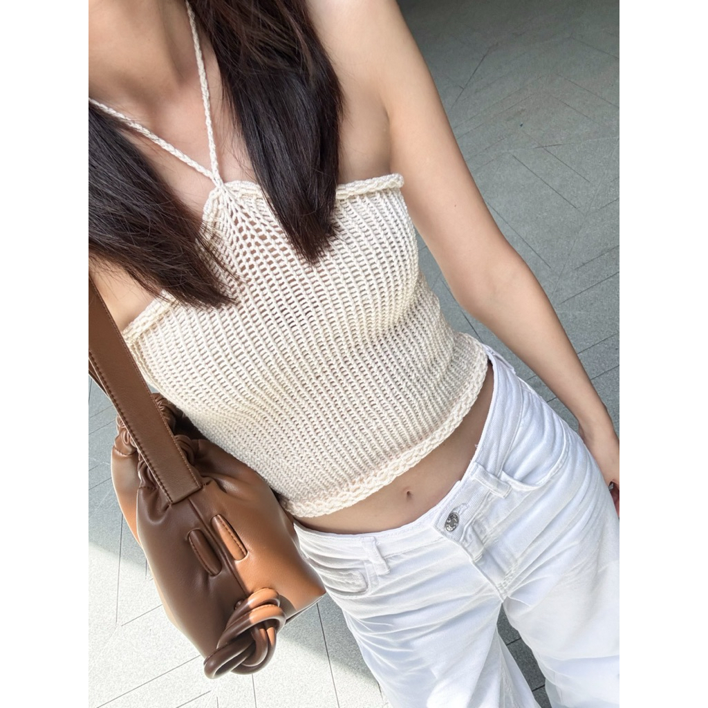 Moon Top เสื้อผูกคอ เสื้อไหมพรม sundaybkk.co