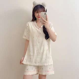 ชุดนอนผ้าเนื้อนุ่มสำหรับผู้หญิง รุ่นใหม่สวมใส่สบาย ลายน่ารักสำหรับฤดูร้อน แบบที่ต้องมี พร้อมส่งในไทย
