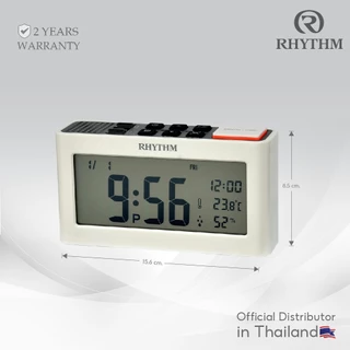 นาฬิกาตั้งโต๊ะ RHYTHM digital clock ตั้งปลุกได้ เสียงดัง 2 ระดับ จอแสดงอุณหภูมิ ปฏิทิน มีไฟ-LCT101NR03