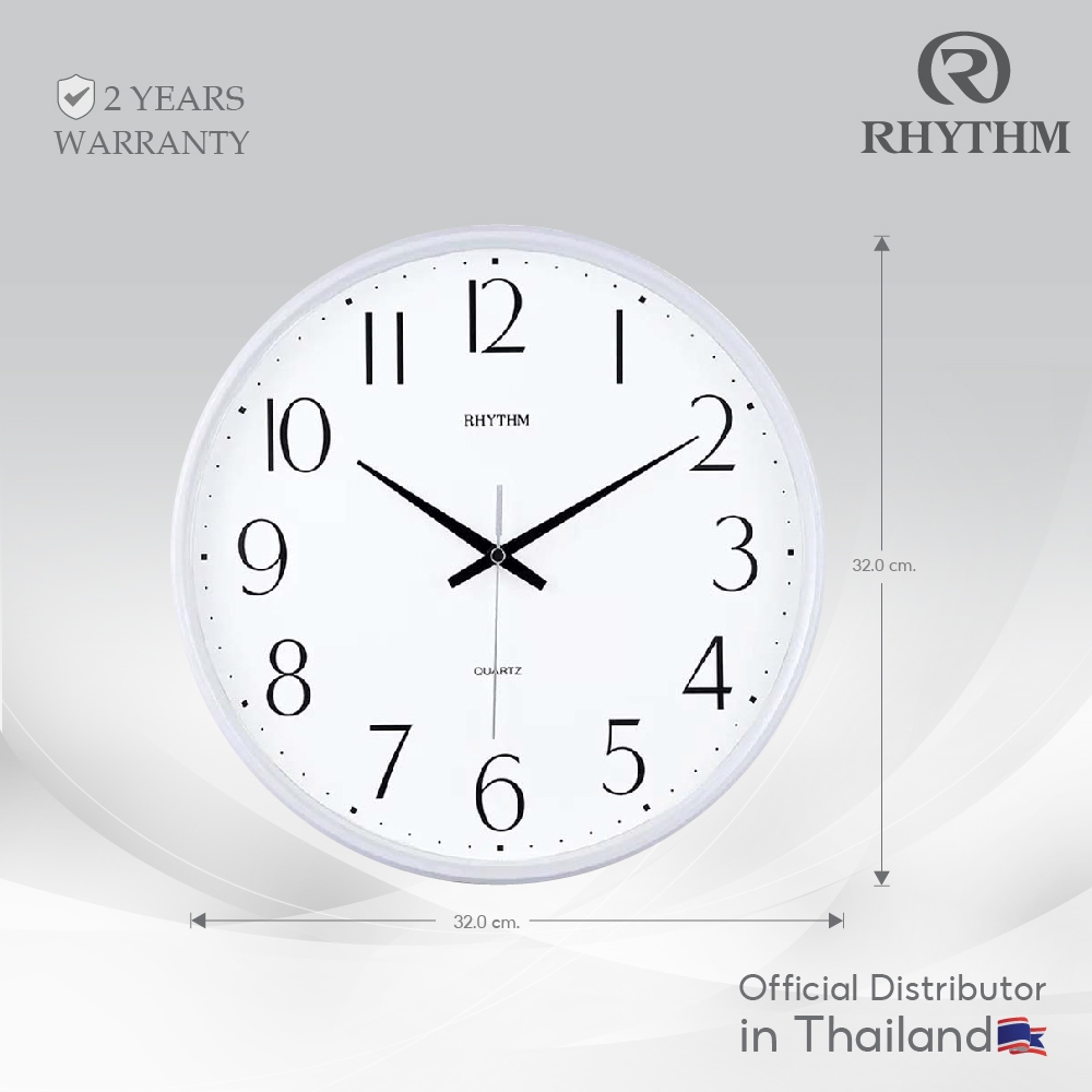 นาฬิกาแขวนผนัง RHYTHM นาฬิกาติดผนัง นาฬิกาตกแต่งบ้านสไตล์ Loft ขอบ 32 ซม.-CMG817NR