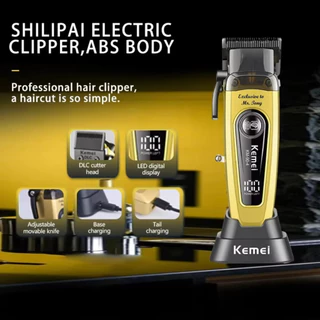 ของแท้100% Kemei Km-90-4 ปัตตะเลี่ยนไร้สาย เครื่องแรงเสียงเงียบ พร้อมแท่นชาร์ทในตัว มอเตอร์11500RPM พร้อมใช้งาน