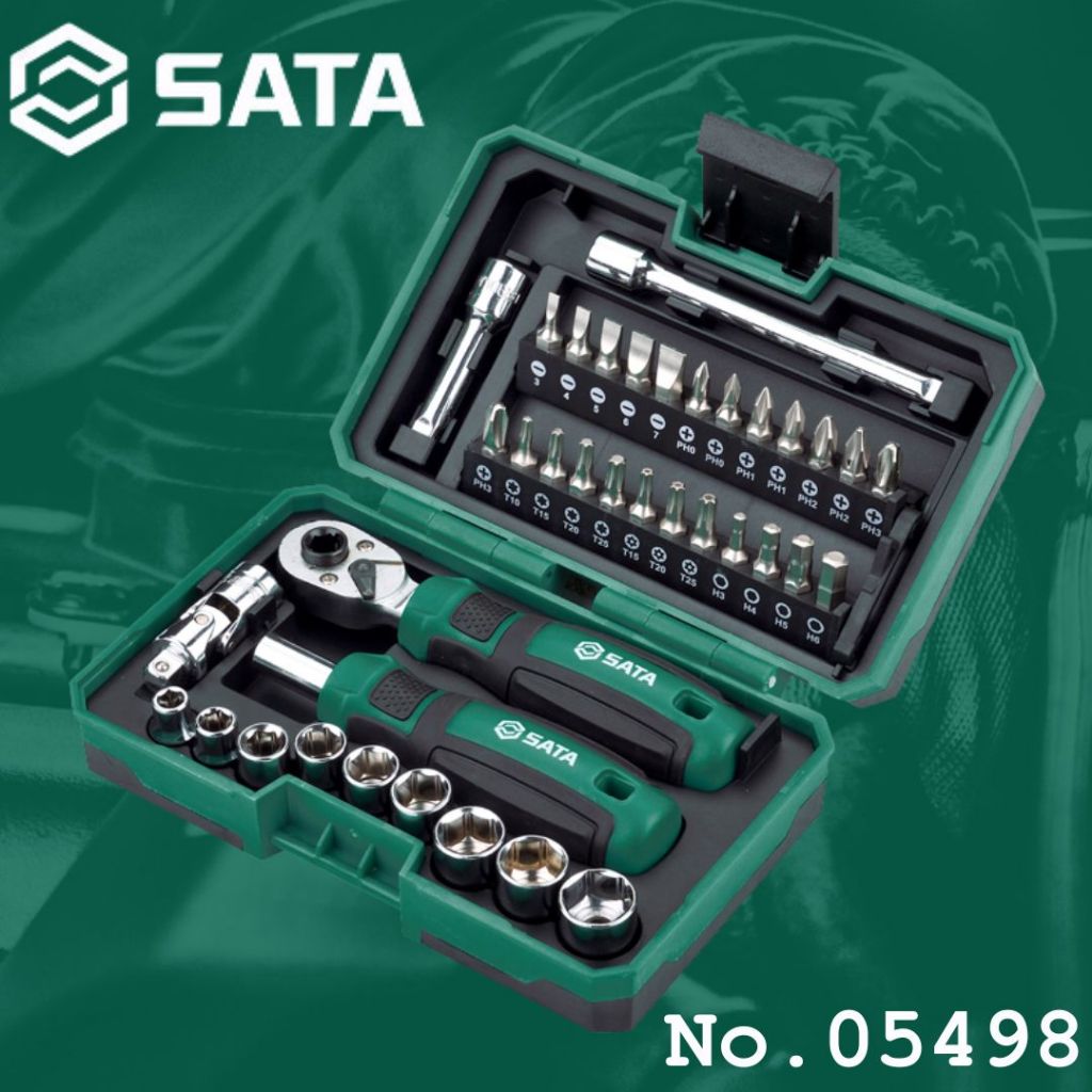 SATA ชุดด้ามขันฟรีและไขควง 38 ชิ้น No.05498