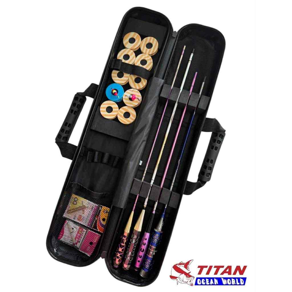 กระเป๋าใส่คันตกกุ้ง titan ขนาดกว้าง พร้อมสายสะพาย