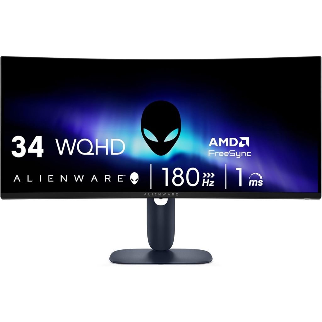 [0%] Alienware AW3425DWM Gaming Monitor 1500R WQHD 3440x1440 HDR400, VA Panel, 180hz 1ms AMD FreeSyn