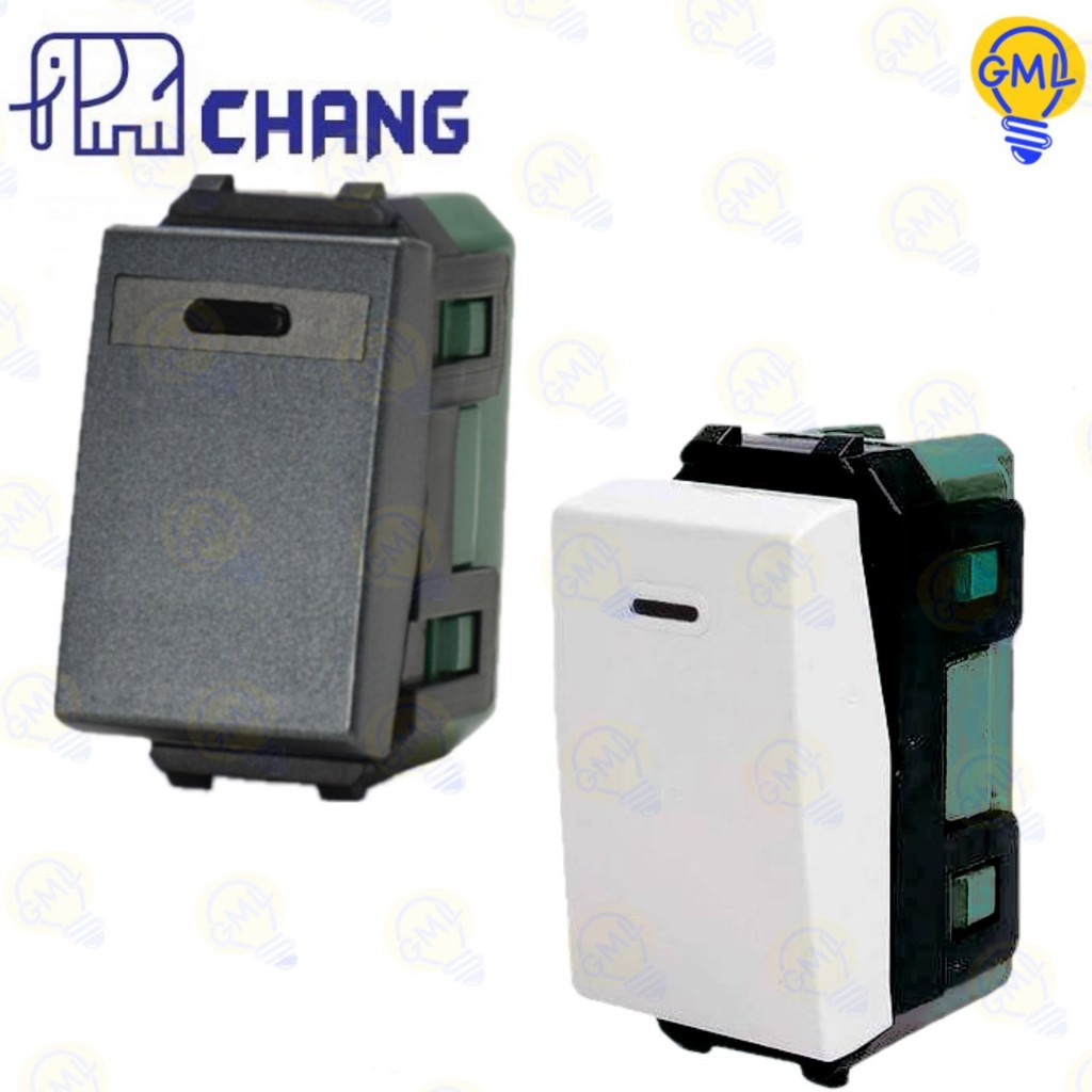 Chang สวิตซ์ทางเดียว สีขาว/สีดำ