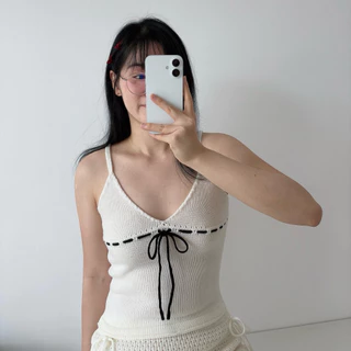 MOMOKA.KNIT🍑 เสื้อถัก Cute Cami Top💕
