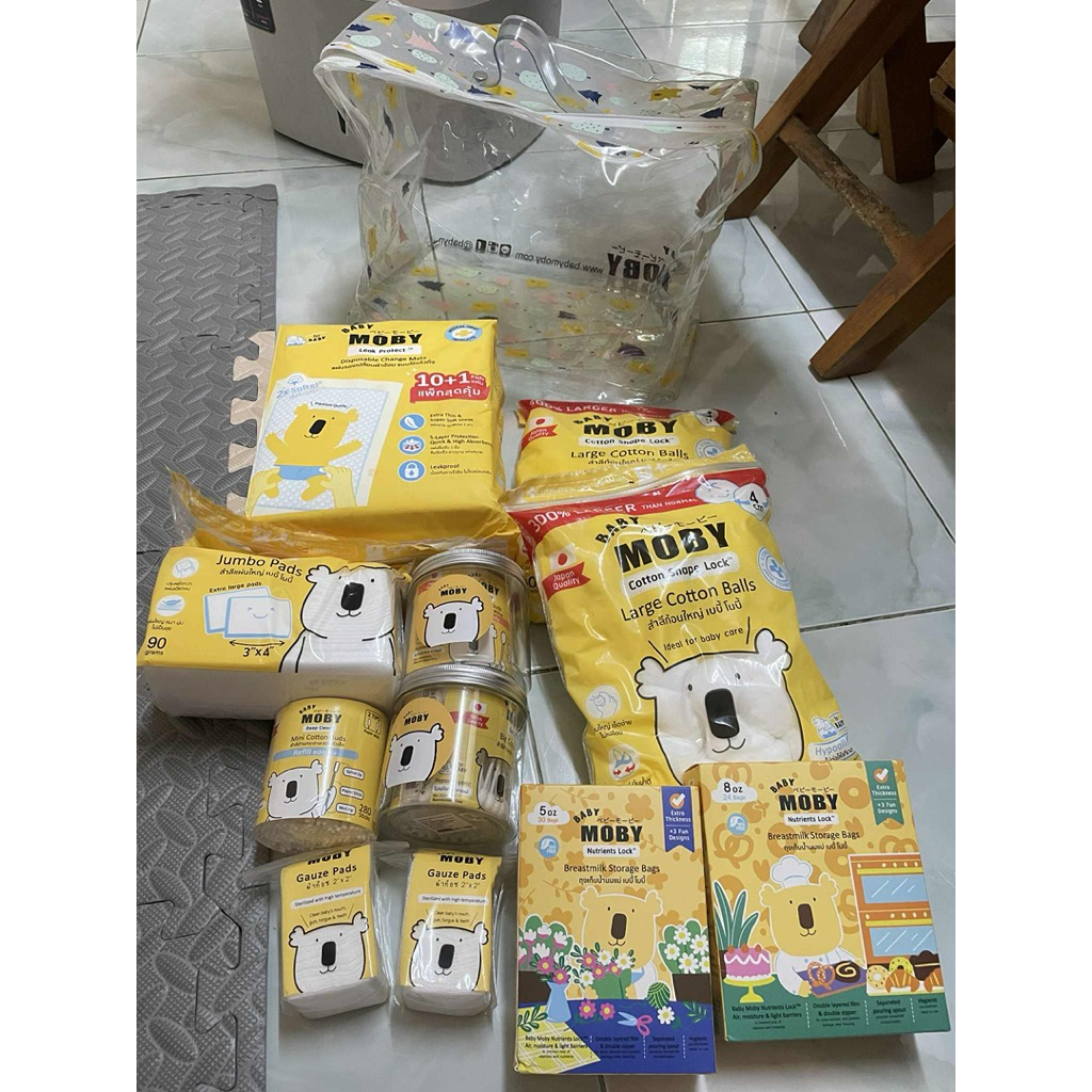 เซตสำลี Moby พร้อมกระเป๋า