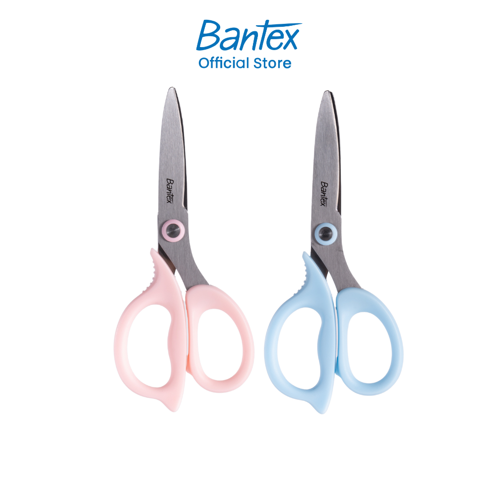 Bantex กรรไกร กรรไกรตัดกระดาษ มินิมอล สุ่มสี ตัดคม พร้อมที่ครอบ กันสนิม Scissors